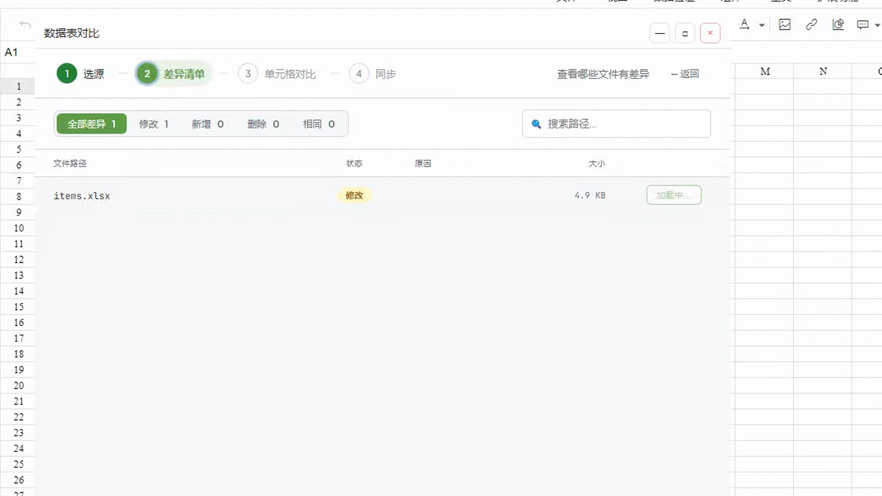 数据表对比结果局部放大